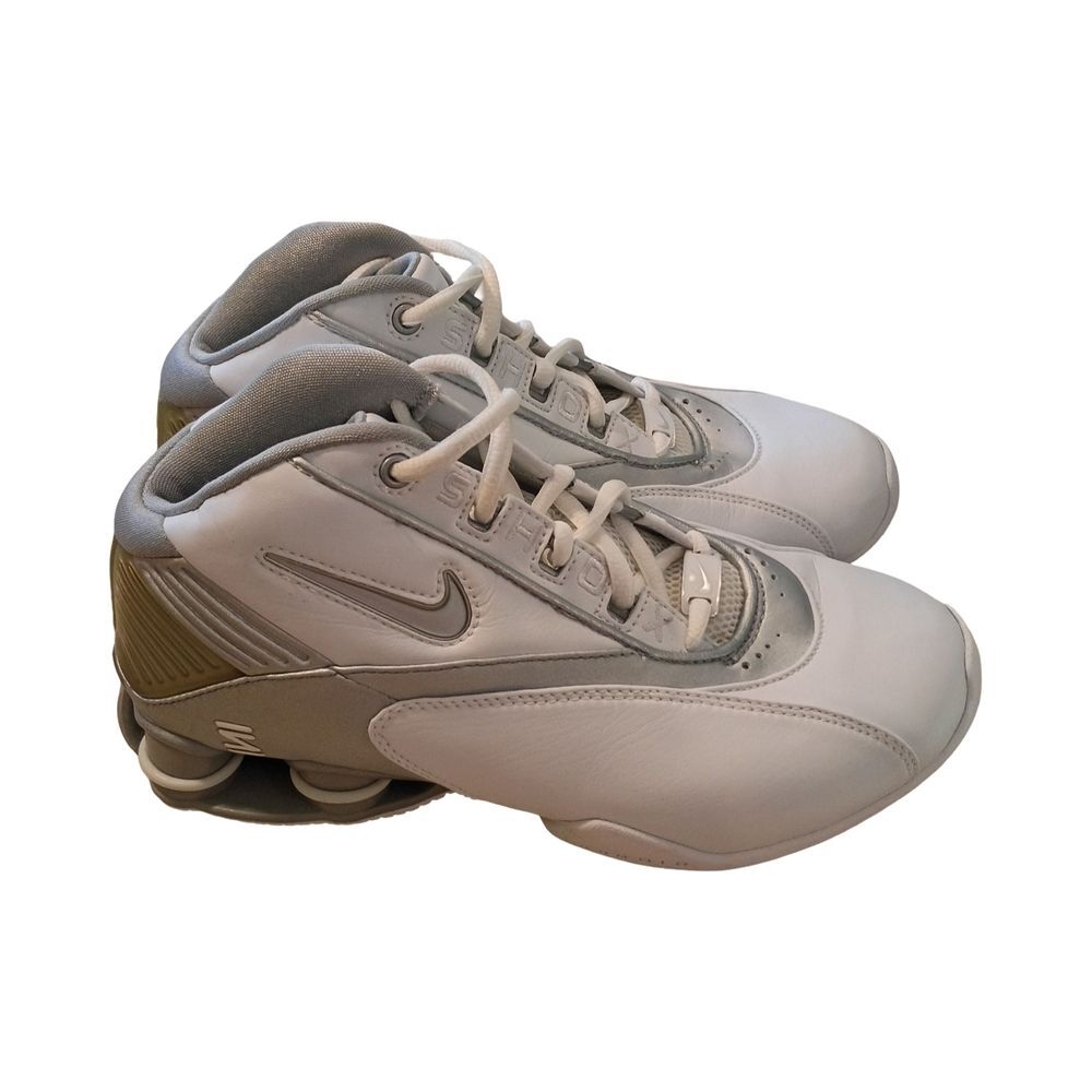 Vintage 2003 Nike Shox Status TB white and metallic silver athletic shoes - Picture 2 of 10